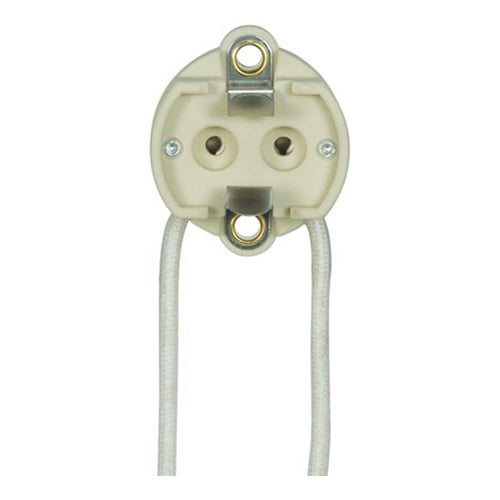 Satco 80-1872, G12 HID Socket, 5KV 8" SF-2 Leads, 3/4" Height, 1-3/8" Diameter, 1-1/4" CC Screw Holes, 600W, 1000V