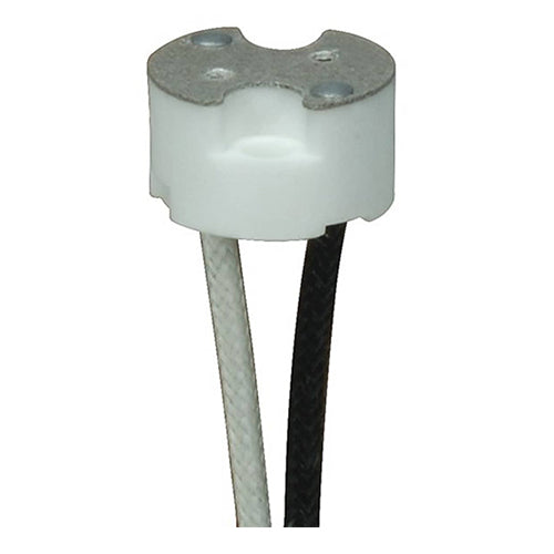 Satco 80-1873, G8 Porcelain Halogen Socket, 1000W, 250V, 3/8" Height, 11/16" Diameter, 1/2" CC Screw Holes, 10 Packs