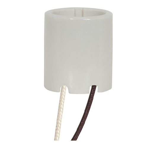 Satco 80-1875, Keyless Porcelain Socket With Paper Liner, 2 Bushings, 2 Wireways, 660W, 600V, CSSNP Screw Shell, White Finish