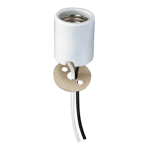 Satco 80-1877, Keyless Porcelain Socket With Paper Liner, 2 Wireways, 660W, 250V, Mounting Screws Held Captive