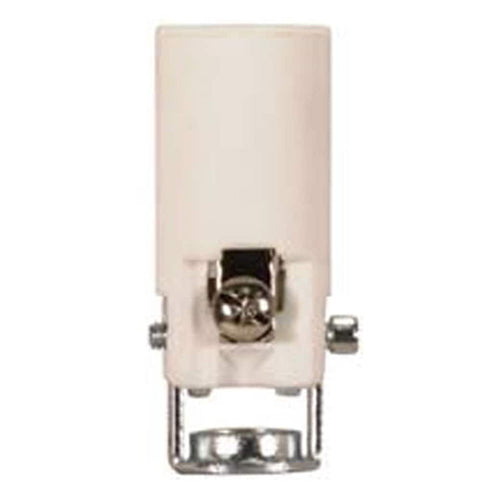 Satco 80-1893, Phenolic Candelabra Socket with Leads Paper Liner, 1/8 IP Inside Extrusion Double Leg Hickey, 75W, 125V, 10 Packs