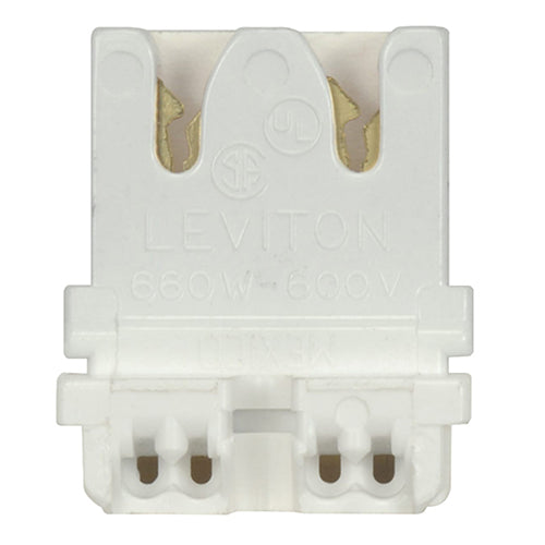 Satco 80-1937, Bi-Pin Lampholder For 20GA Panel, 660W, 600V, White Finish, 10 Packs