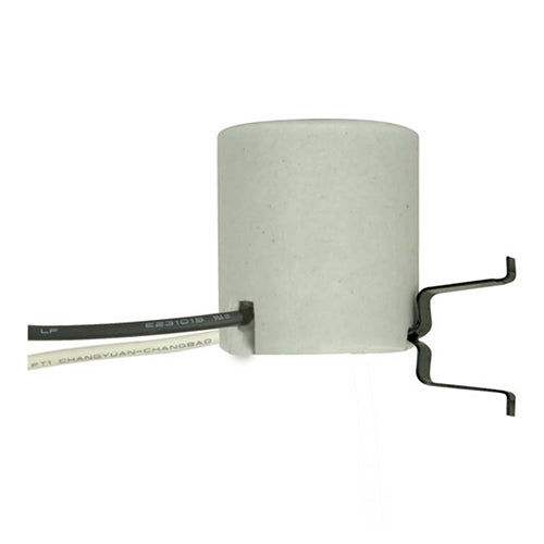Satco 80-1956, Keyless Porcelain Socket with Snap-in Double Spring Clip, 660W, 250V, CSSNP Screw Shell, 10 Packs