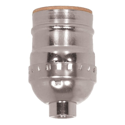 Satco 80-1981, Short Keyless Socket, 1/4 IPS Cap, 660W, 250V, Aluminum, Nickel Finish