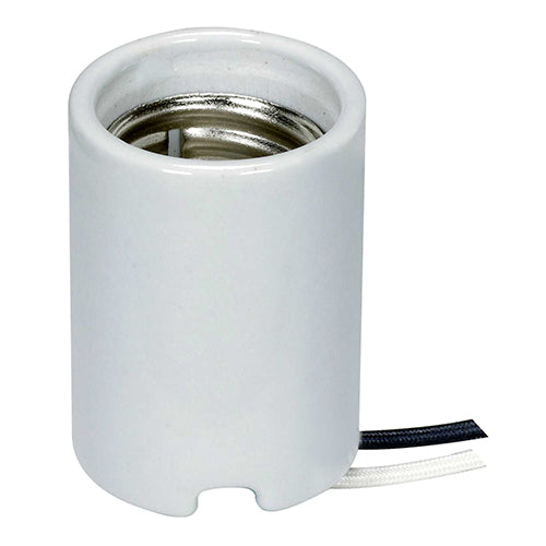 Satco 80-2030, Keyless Porcelain Mogul Socket with Mounting Screw Held Captive, 2 Wireways, 1500W, CSSNP 2 #8/32 Screws Screw Shell