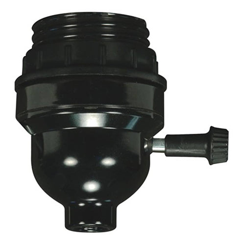 Satco 80-2068, Phenolic 4 Piece On-Off Turn Knob Socket with Uno Thread & Ring, 1/8 IPS Cap, With Set Screw, 660W, 250V