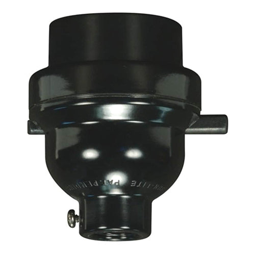 Satco 80-2070, Smoothac Phenolic 3 Piece Push Thru Socket, 1/8 IPS Cap, With Set Screw, 660W, 250V
