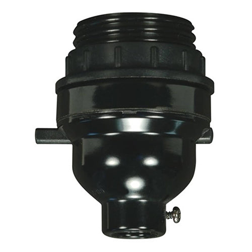 Satco 80-2071, Smoothac Phenolic 4 Piece Push Thru Socket with Uno Thread and Ring, 1/8 IPS Cap, With Set Screw, 660W, 250V