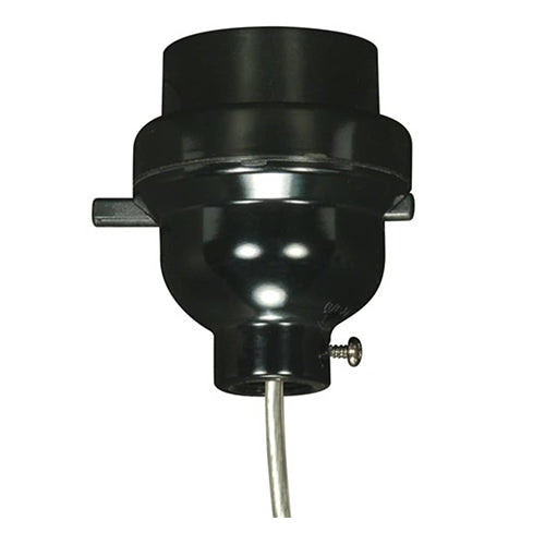 Satco 80-2072, Smoothac Phenolic 3 Piece Push Thru Socket with Leads, 1/8 IPS Cap, 660W, 250V