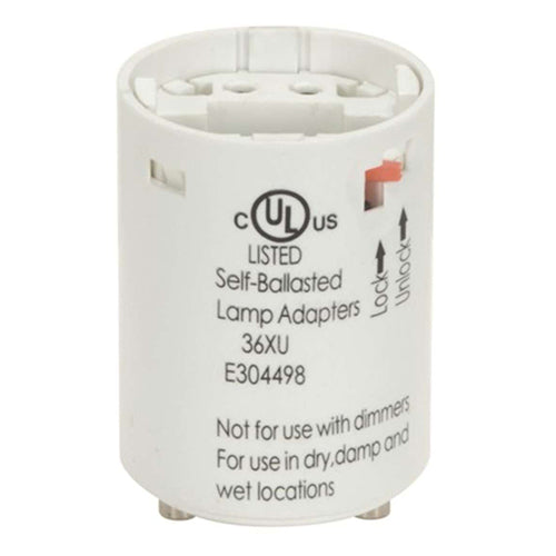 Satco 80-2075, Smooth Phenolic Electronic Self-Ballasted CFL Lampholder, G24q-2 and GX24q-2, 18W, 277V, 0.23A