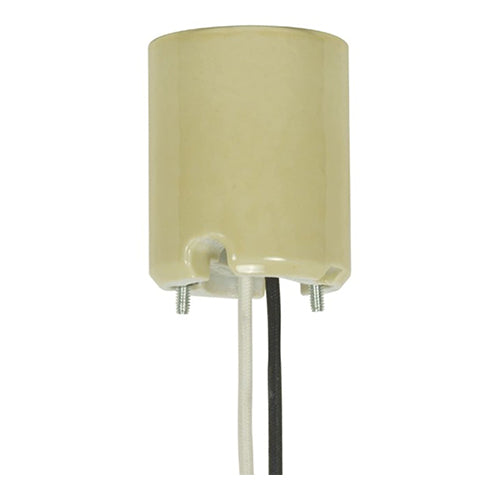 Satco 80-2090, Keyless Porcelain Mogul Socket, for Position Oriented HID Fixtures w/Body Notch for Correct Mounting, 2 Wireways, 1500W, 600V