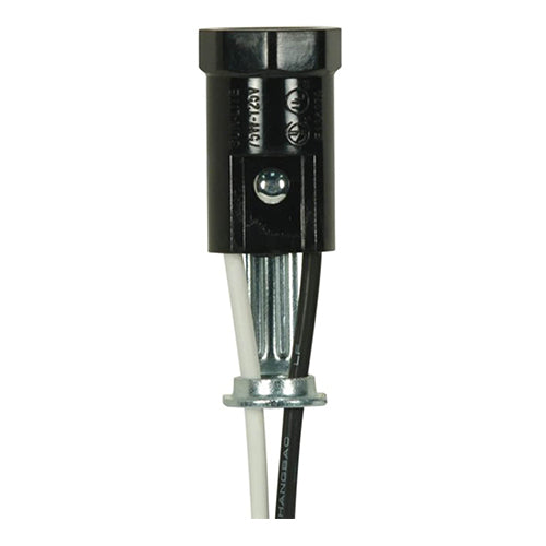 Satco 80-2098, Phenolic Candelabra Socket with Leads, 75W