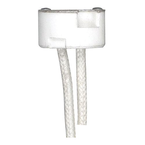Satco 80-2159, Porcelain Halogen Round Socket, G4-GX5.3-GY6.35 Base, 11/16" Diameter, 3/8" Height, 750W, 250V