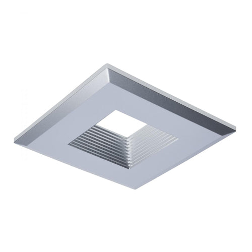 Satco 80-992, Deep Baffle Trim, 4 Inch Square, Brushed Nickel Finish