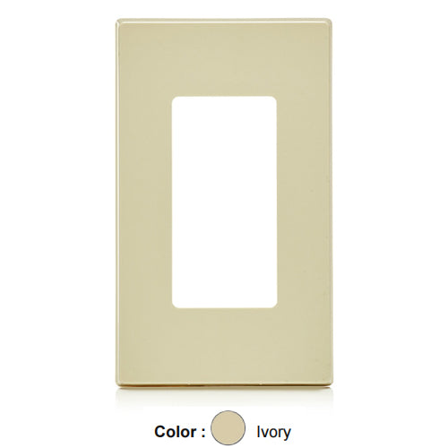 Leviton 80301-SI, 1-Gang Decora Plus Screwless Wallplates with Subplate, Snap-On Mount, Polycarbonate, Ivory, 3 Packs