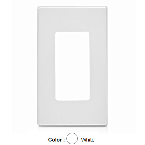Leviton 80301-SW, 1-Gang Decora Plus Screwless Wallplates with Subplate, Snap-On Mount, Polycarbonate, White, 5 Packs