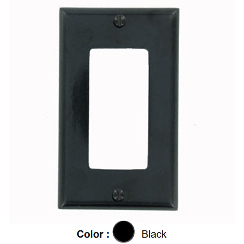 Leviton 80401-E, 1-Gang Decora/GFCI Device Decora Wallplate, Standard Size, Thermoset, Device Mount, Black, 10 Packs