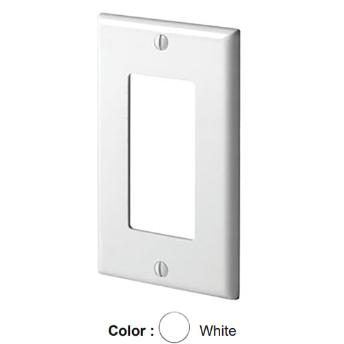 Leviton 80401-NW, 1-Gang Decora/GFCI Device Decora Wallplate, Standard Size, Thermoplastic Nylon, Device Mount, White, 10 Packs