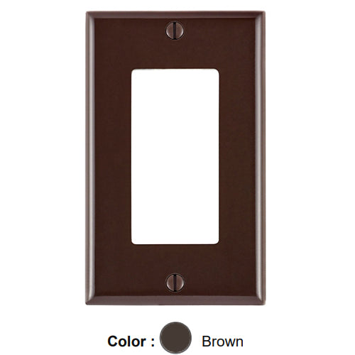 Leviton 80401, 1-Gang Decora/GFCI Device Decora Wallplate, Standard Size, Thermoset, Device Mount, Brown, 20 Packs