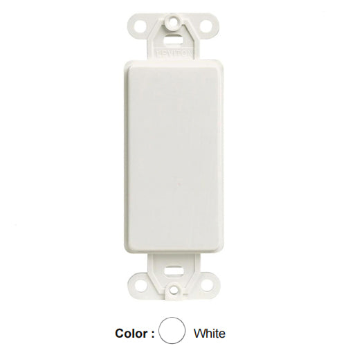Leviton 80414-2W, Quickport Multimedia Blank Insert for Use with Decora Wallplates, Screws Included, White