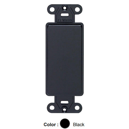 Leviton 80414-E, Quickport Multimedia Blank Insert for Use with Decora Wallplates, Screws Included, Black