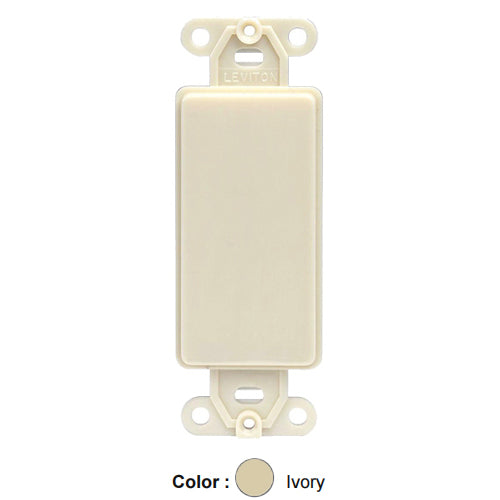 Leviton 80414-I, Quickport Multimedia Blank Insert for Use with Decora Wallplates, Screws Included, Ivory