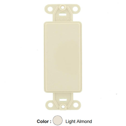 Leviton 80414-T, Quickport Multimedia Blank Insert for Use with Decora Wallplates, Screws Included, Light Almond