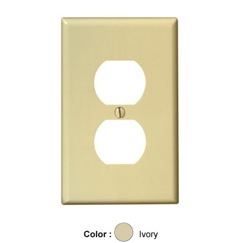 Leviton 80503-I, 1-Gang Duplex Device Receptacle Wallplate, Midway Size, Thermoset, Device Mount, Ivory, 3 Packs