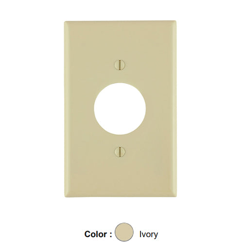 Leviton PJ7-I, 1-Gang Single 1.406 Inch Hole Device Receptacle Wallplate, Midway Size, Thermosplastic Nylon, Ivory, 2 Packs