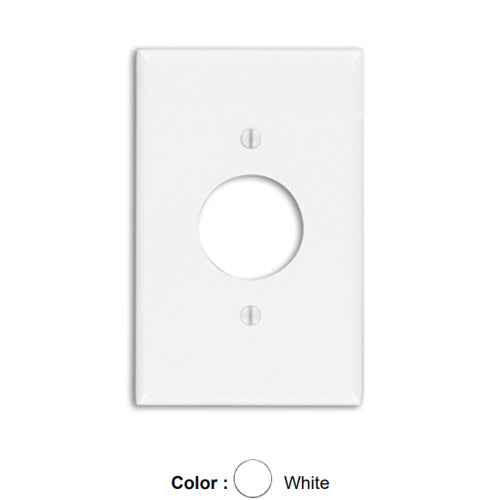 Leviton 80504-W, 1-Gang Single 1.406 Inch Hole Device Receptacle Wallplate, Midway Size, Thermoset, Device Mount, White, 2 Packs