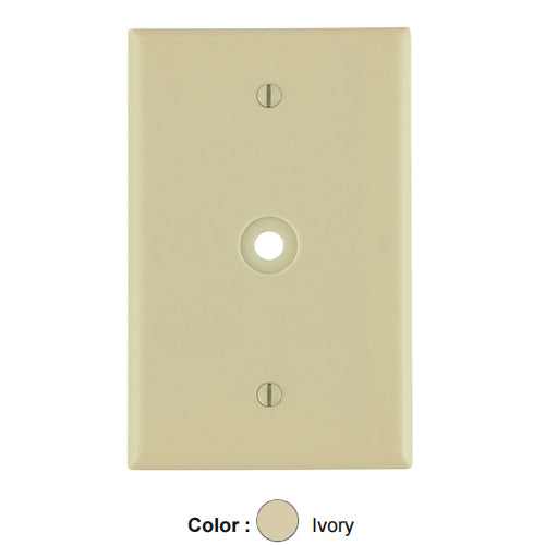 Leviton 80513-I, 1-Gang 0.312 Inch Hole Device Telephone/Cable Wallplate, Midway Size, Thermoset, Box Mount, Ivory, 4 Packs