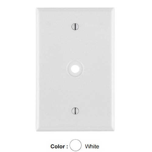Leviton 80513-W, 1-Gang 0.312 Inch Hole Device Telephone/Cable Wallplate, Midway Size, Thermoset, Box Mount, White, 4 Packs