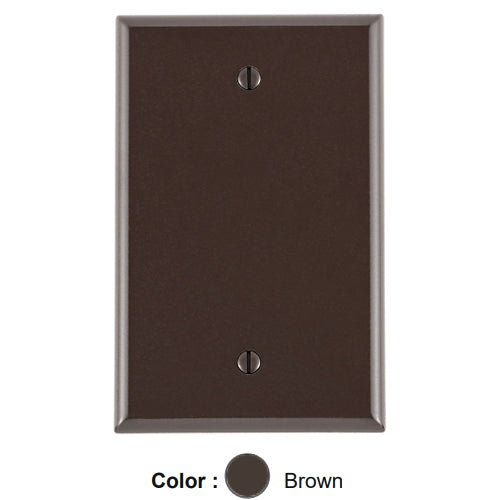 Leviton 80514, 1-Gang No Device Blank Wallplate, Midway Size, Thermoset, Box Mount, Brown, 5 Packs