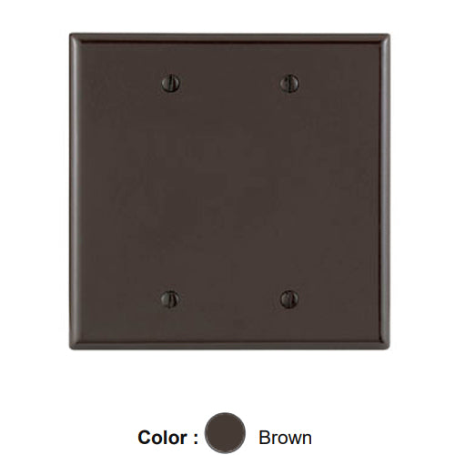 Leviton 80525, 2-Gang No Device Blank Wallplate, Midway Size, Thermoset, Box Mount, Brown