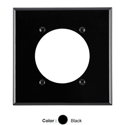 Leviton 80530-BLK, 2-Gang Flush Mount 2.465 Inch Diameter Receptacle Wallplate, Standard Size, Thermoset, Device Mount, Black, 2 Packs