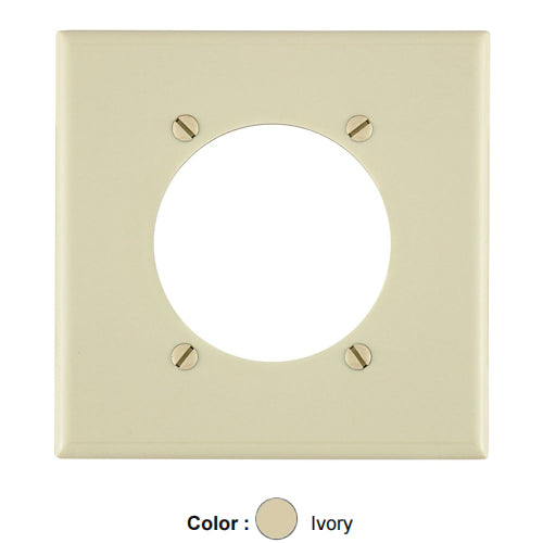 Leviton 80530-I, 2-Gang Flush Mount 2.465 Inch Diameter Receptacle Wallplate, Standard Size, Thermoset, Device Mount, Ivory, 2 Packs