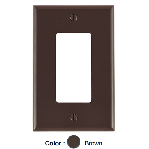 Leviton 80601, 1-Gang Decora/GFCI Device Decora Wallplate, Midway Size, Thermoset, Device Mount, Brown, 2 Packs