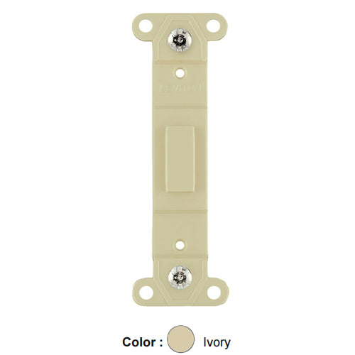 Leviton 80700-I, Plastic Blank Toggle No Hole Wallplate Adapter, Ivory