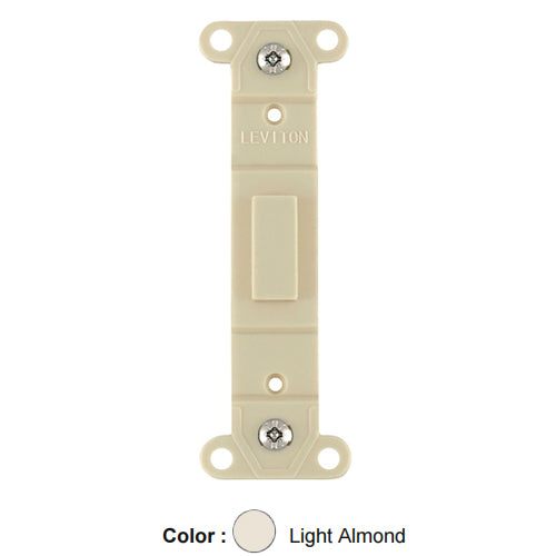 Leviton 80700-T, Plastic Blank Toggle No Hole Wallplate Adapter, Light Almond