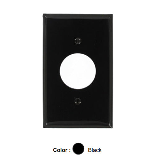 Leviton 80704-E, 1-Gang Single 1.406 Inch Hole Device Receptacle Wallplate, Standard Size, Thermoplastic Nylon, Device Mount, Black, 2 Packs
