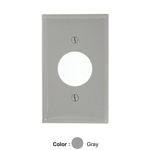 Leviton 80704-GY, 1-Gang Single 1.406 Inch Hole Device Receptacle Wallplate, Standard Size, Thermoplastic Nylon, Device Mount, Gray, 2 Packs