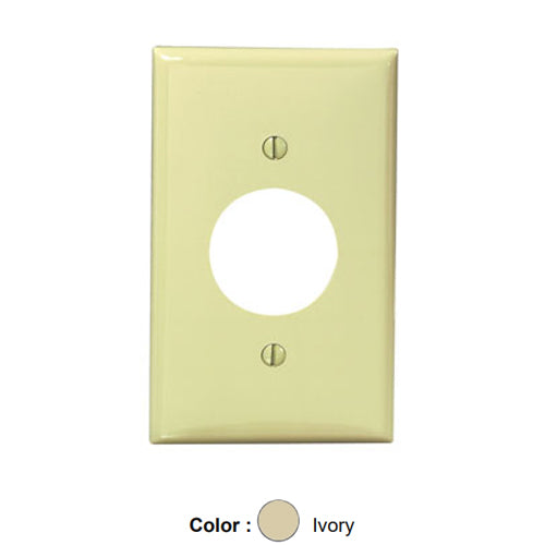 Leviton 80704-I, 1-Gang Single 1.406 Inch Hole Device Receptacle Wallplate, Standard Size, Thermoplastic Nylon, Device Mount, Ivory, 2 Packs