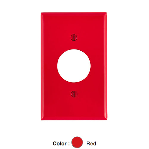 Leviton 80704-R, 1-Gang Single 1.406 Inch Hole Device Receptacle Wallplate, Standard Size, Thermoplastic Nylon, Device Mount, Red, 2 Packs