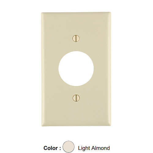 Leviton 80704-T, 1-Gang Single 1.406 Inch Hole Device Receptacle Wallplate, Standard Size, Thermoplastic Nylon, Device Mount, Light Almond, 2 Packs