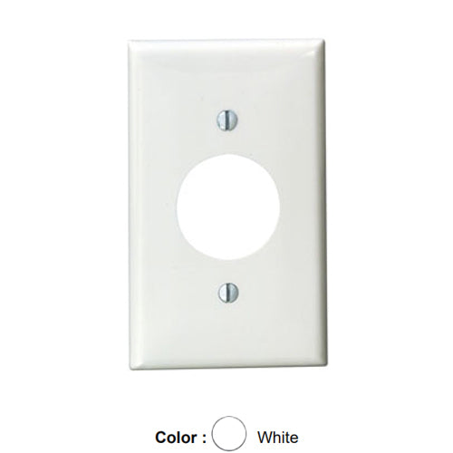 Leviton 80704-W, 1-Gang Single 1.406 Inch Hole Device Receptacle Wallplate, Standard Size, Thermoplastic Nylon, Device Mount, White, 2 Packs