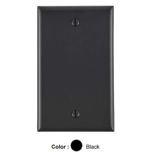 Leviton 80714-E, 1-Gang No Device Blank Wallplate, Standard Size, Thermoplastic Nylon, Box Mount, Black, 3 Packs