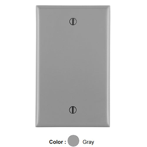 Leviton 80714-GY, 1-Gang No Device Blank Wallplate, Standard Size, Thermoplastic Nylon, Box Mount, Gray, 3 Packs