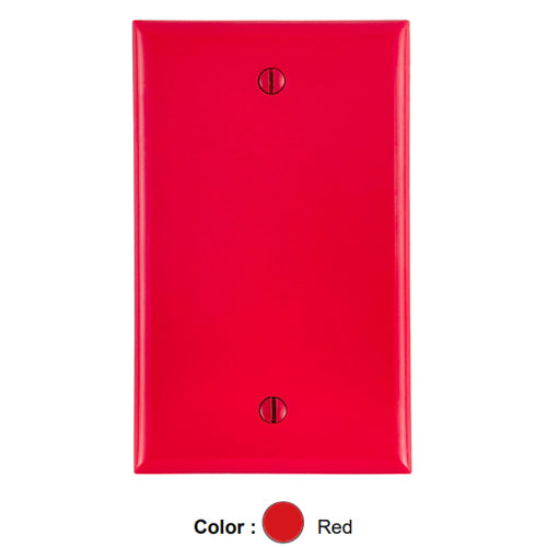 Leviton 80714-R, 1-Gang No Device Blank Wallplate, Standard Size, Thermoplastic Nylon, Box Mount, Red, 3 Packs