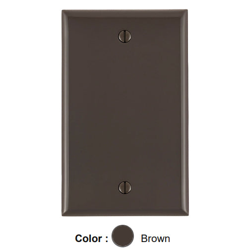Leviton 80714, 1-Gang No Device Blank Wallplate, Standard Size, Thermoplastic Nylon, Box Mount, Brown, 5 Packs