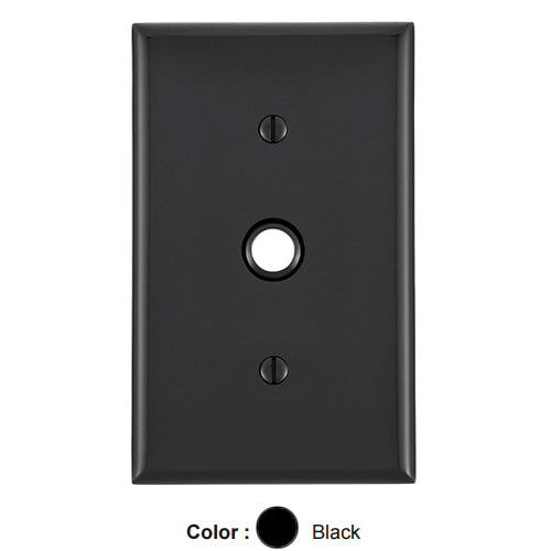 Leviton 80718-E, 1-Gang 0.406 Inch Hole Device Telephone/Cable Wallplate, Standard Size, Thermoplastic Nylon, Strap Mount, Black, 2 Packs
